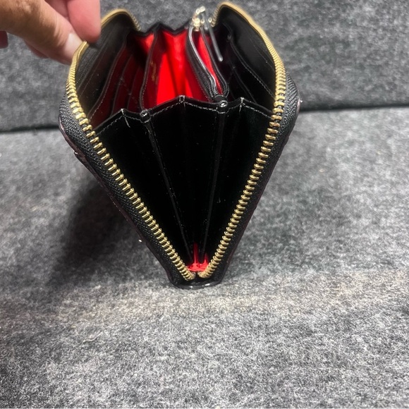 NWT Kate Spade Neda Black Pebbled Ace of Spades Zip Around Wallet - Picture 10 of 16